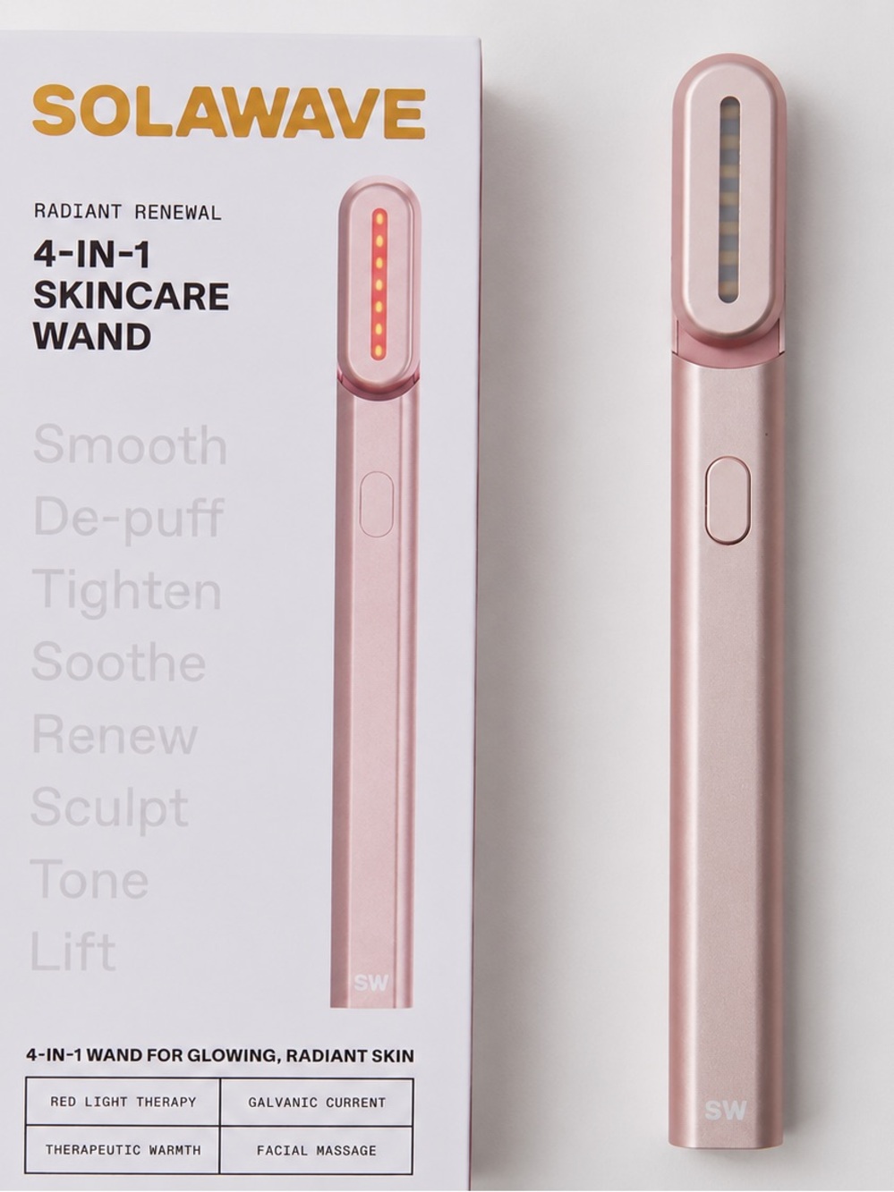 Solawave 4-in-1 Skincare Wand — Pink Renewing Facial Tool